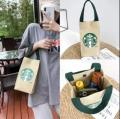Starbucks Canvas Water Bottle Bag Thermos Mug Canvas Tote Bag. 