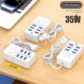6 Port USB Charging Station | 35W/3A 6 Port Charging Station, Multi-Function USB Charging Hub for Home and Workplace |  Safe USB Charging Station, Multi-Port USB Charger. 