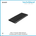 A4 Tech FKS-11 Fstyler Sleek Natural A Multimedia Compact Keyboard Grey. 
