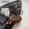 (Preorder)MOUSSON New Women's Handbag Simple Retro Armpit Dumpling Bag Casual Shoulder Bag Crossbody Bag အမျိုးသမီးဘေးလွယ်အိတ်. 