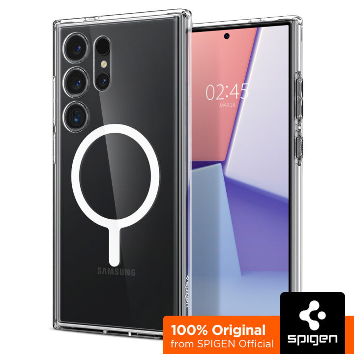 (Preorder)SPIGEN Case for Galaxy S24 Ultra [Ultra Hybrid OneTap Metal Ring Mag Fit] Hybrid magnetic case with PC back and soft TPU frame that prevents yellowing / Samsung Galaxy S24 Ultra Case ဖုန်းကာဗာ