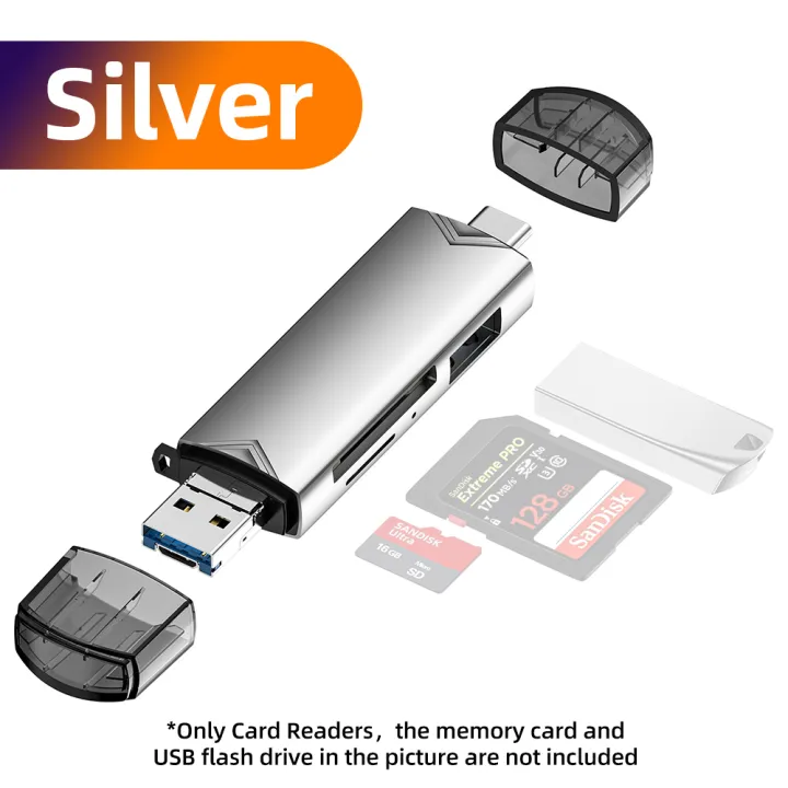 (Preorder)FONKEN%206%20In%201%20OTG%20Type%20C%20Card%20Reader%20SD%20Micro%20Type%20C%20To%20Usb%20USB%20Adapter%20Otg%203.0%20TF%20Card%20USB%20Type%20C%20Card%20Reader%20Converter%20USB%20Flash%20Drive%20-%20Image%202