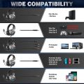 ONIKUMA K3 Stereo Gaming Headset Over-Ear Headphones with Mic, Soft Breathing Earmuffs, LED Light, Mute &Volume Control. 