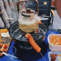 Golden Pyae Charcoal Barbecue Grill, Household BBQ Grill, Adjustable Fire, Portable Camping Grill Stove, Tabletop Smoker Grill for Outdoor (ခရီးဆောင် အကင်ဗန်းအဝိုင်း). 