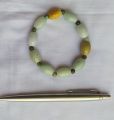 Jade Barrel beads bracelet,  ကျောက်စိမ်းဘုံပုတီးညှပ် လက်ပတ်၊. 