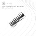 15 Pin Double Row Curve  Male Header (2.54mm Pitch, Black). 