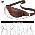 (Preorder) Men's European and American Leather Bags Vintage Men's Waist Bag Cowhide Tab Tote Bag အမျိုးသားသုံးသားရေခါးပတ်အိတ်. 