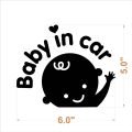 Baby in Car / Baby on Board - Car Safety Sign - Cute Car Sticker Decal - HMC001-Black. 