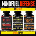 (Preorder)Mushroom Mind-Fuel Defense Combo - Value Pack x3 Bottles - Lion's Mane Mushroom Capsules, Cordyceps & Reishi Mushroom Capsules. 