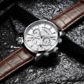(Preorder) Crrju Fashion Quartz Watch Leather Strap Waterproof Luxury Men's Watch 2212 XO No Box  အမျိုးသား လက်ပတ်နာရီ. 