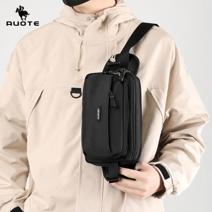 (Preorder)AUOTE%20Men's%20Bag%20Nylon%20Front%20Chest%20Bag%20Multi-layer%20Crossbody%20Bag%20Zipper%20Waterproof%20Bag%20Sports%20Shoulder%20Bag%20Street%20Travel%20Tote%20Bag%20for%20Work%20or%20Business%20-%20Image%203