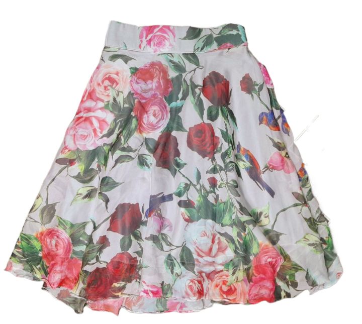 Free Style Floral Skirt ဒူးအထိအရှည် Party Night Out Skirt AyeyarMark Fashion