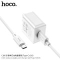 Hoco C106 Leisure single port charger set(Type-C). 