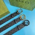 Coach Gucci GG Supreme Black Buckle Belt: Fusion of iconic stylish for refined sophistication, fashionable stylish. 
