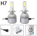 2 Pcs C6 H7 Car Headlight Led Cob 36W 3000K for Led Car Light.