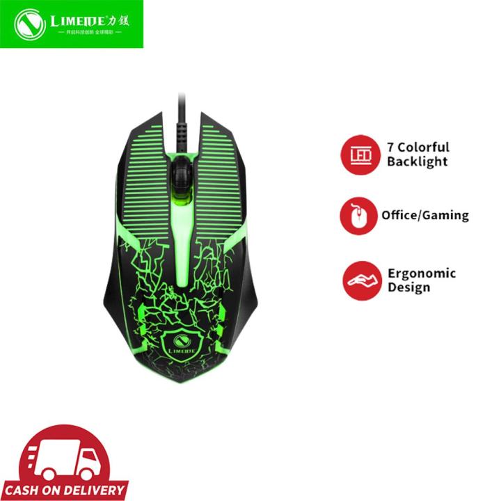 LIMEIDE L308 USB Wired Gaming Mouse with Colorful Glowing LED Backlight for Laptop PC & Laptop