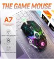 A7 2.4GHz Wireless Rechargeable Optical Mouse 7 Buttons 1600 DPI USB Gaming Office Silent Mice. 
