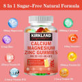 (Preorder)KIRKLAND Calcium Magnesium Zinc Gummies - Helps Strengthen Bones and Teeth, Muscles, and Immunity. 