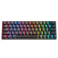ZIFRIEND ZA646 (64 Keys) 60% Mechanical Keyboard Keyboard RGB Backlit 63 Keys Wired Anti-Ghosting Gaming Keyboard Type-C Keys English Language Available Red Switches Ergonomic Backlit RBG Mechanical for Gaming LED flat low profile key cap detachable cable. 