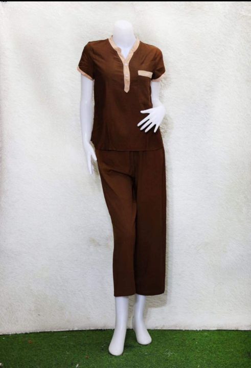 lady dress fashion(၀ါးချည်သားအကျီ+ဘောင်းဘီရှည်၀မ်းဆက်)nt0177