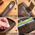 (Preorder)Bullcaptain RFID anti-theft brush zipper card holder men's leather wallet အမျိုးသားသုံးလက်ကိုင်အိတ်. 