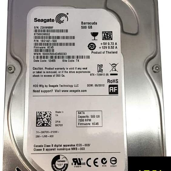 Harddisk Seagate 500 GB Desktop PC 3.5 (Barracuda)