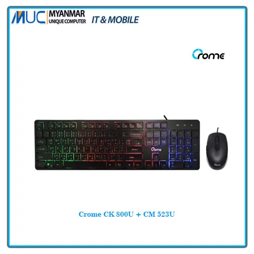 Crome Silent USB Keyboard & Mouse CK800U + CM523U