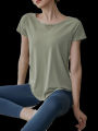(Preorder) Women's Yoga Workout Tops, Short-Sleeved, Breathable, Quick-Drying, Running, Exercise, Fitness, Mesh, Loose, Short-Sleeved, Summer 2024. 