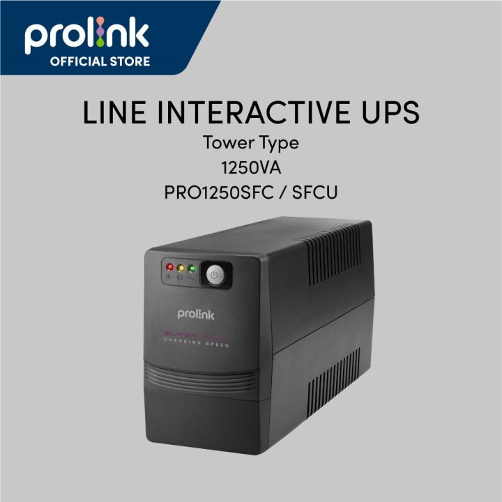 PROLiNK UPS 1250VA (PRO1250SFC)- Black-KMD