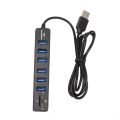 USB Hub Combo Splitter 6 Ports USB 2.0 High Speed Mini 2 In 1 SD TF Card Reader super mini size which is portable and convenient. 