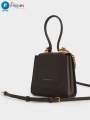 Charles & Keith Geometric Top Handle Chain -Link Bag. 
