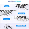(Preorder)FONKEN 3 In 1 Touch Screen Pen Black Ballpoint Pen Stylus Keychain Capacitive Plastic Chain Ring Small Drawing. 