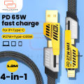 Tech infinite Ronpin 4 in 1, 2 Way Cable IOS PD27W, Type-C to Type-C 65W Fast Charging Cable Charger Data Cord USB-C, 4 In 1, Strong Type-C to Type C USB Charger /USB TO TYPE-C/TYPE-C TO IOS/USB TO IOS. 