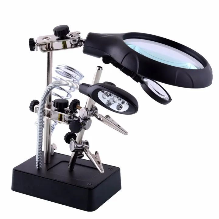 Clover%20Helping%20Hand%20Soldering%20Stand%20with%20Magnifier%20Magnifying%20Glass%203%20Lens%205%20LED%20Light%20-%20Image%206