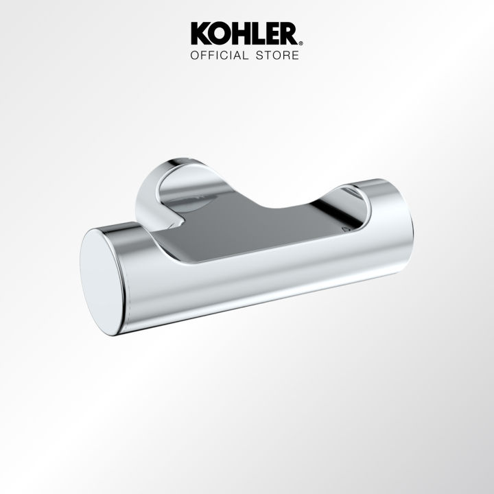 (Preorder) KOHLER July double robe hook, wall-mounted, model July K-9317T-CP (Hook, bathroom, clothes hanger, wall-mounted hanger)
