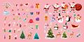 Merry Christmas Cute Water Proof Sticker - 50 Pcs in Pack. 