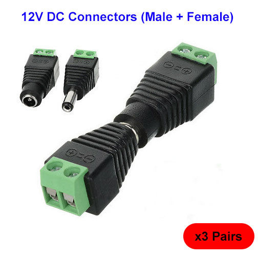 12V DC Power Connectors (Male+Female)