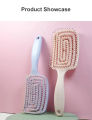 Golden Pyae Relaxing Elastic Massage Comb Hollow Out Detangling Hair Brush Scalp Massage Combs Fast Blow Drying Detangler Hair Styling Tools (ဆံပင်ရှင်း ဘီး). 