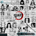 [ Digital Goods ] 30 Vectores Demon Slayer Vector cut file Laser cut file Bundle-3 ( DXF , PNG , SVG format include ). 