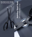 DELI Stainless Steel Black Blade Scissors Home Multi-function Office Anti Rust Scissors Stationery Handmade Craft Paper Fabric Cutting Tools. 