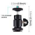 PULUZ PU211 1/4" Universal Screw Swivel Ball Head Hot Shoe Mount Adapter Black. 