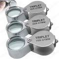 10X/20X/30X Pocket Loupe Magnifier Jewelry Watch Accessories Magnifying Glass Foldable Triplet Jewelers Eye Glass Tool Reading Magnifier Device. 