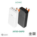 (Preorder) ACMIC AP20-06PD Powerbank 20000mAh Powerbank with built-in Type-C cable, L Cable, fast charging PD20W, Type-C power supply. 