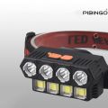 Eight lights high capacity rechargeable strong headlight. 
