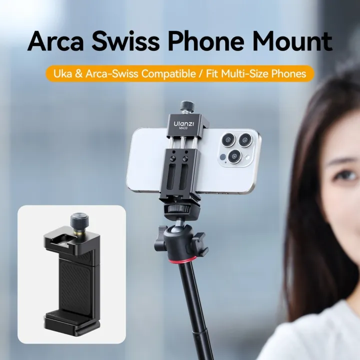 (Preorder)%20Ulanzi%20MA33%20Arca%20Swiss%20Phone%20Mount%20Quick%20Release%20Phone%20Holder%20with%20Cold%20Shoe%20Slot%20and%201/4%20Thread%20Built-in%20-%20Image%203