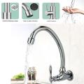 Wall Mount Kitchen Faucet tap - Single Handle Stainless  Steel. 