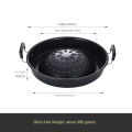 Golden Pyae Thai Style Outdoor Round Barbecue Grill Pan Aluminum Non-stick Smokeless BBQ Griddle Pan (30 cm မူကထအိုး). 