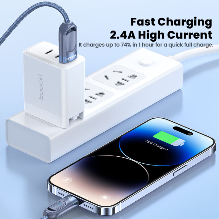 (Preorder)%C2%A0%20Toocki%20Retractable%20Spring%20USB%20Data%20Cable%20LOS%20Fast%20Charging%20USB%20Cable%201.8m%20LED%20Indicator%20Light%20for%20Samsung%20Xiaomi%20Huawei%20-%20Image%203