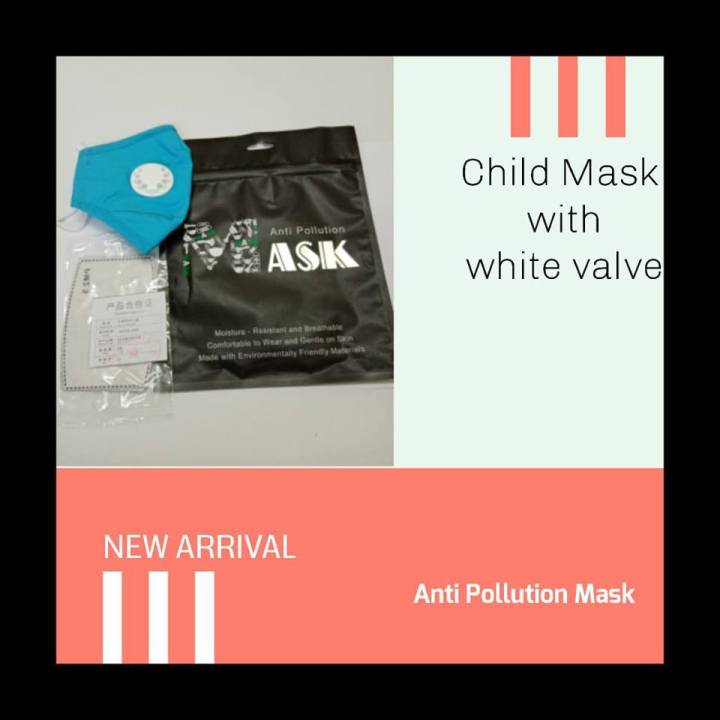 Children PM 2.5 Face Mask. Anti Pollution. Anti Smog Pollen Bacteria Viruses. Reusable, washable 100% Cotton. 2 activated carbon PM2.5 filters included. Good fit. Long term protection. Replaceable filters. Eco-friendly. Cost effective!