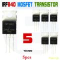 5pcs IRF840 Power MOSFET Transistor N-Channel TO-220. 